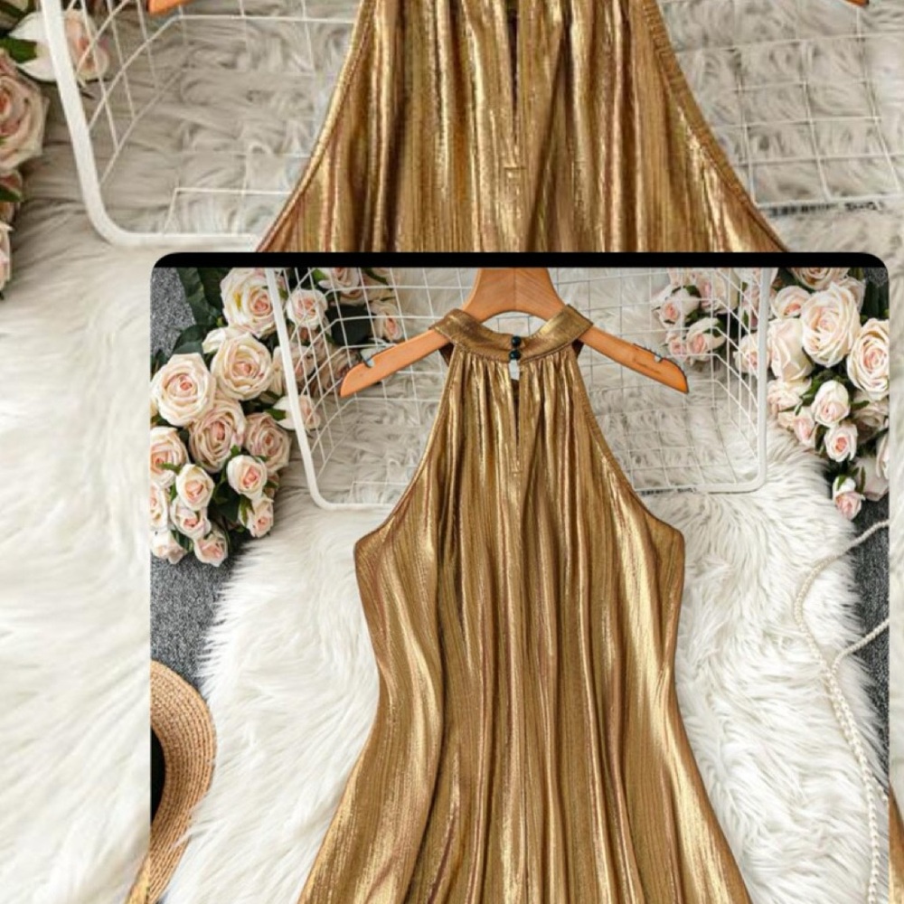 Gold Halter Neck Dress